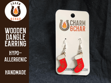 Christmas Stocking Dangle Earring - Christmas Fashion Earring - Dangle Earring - Charm and Char